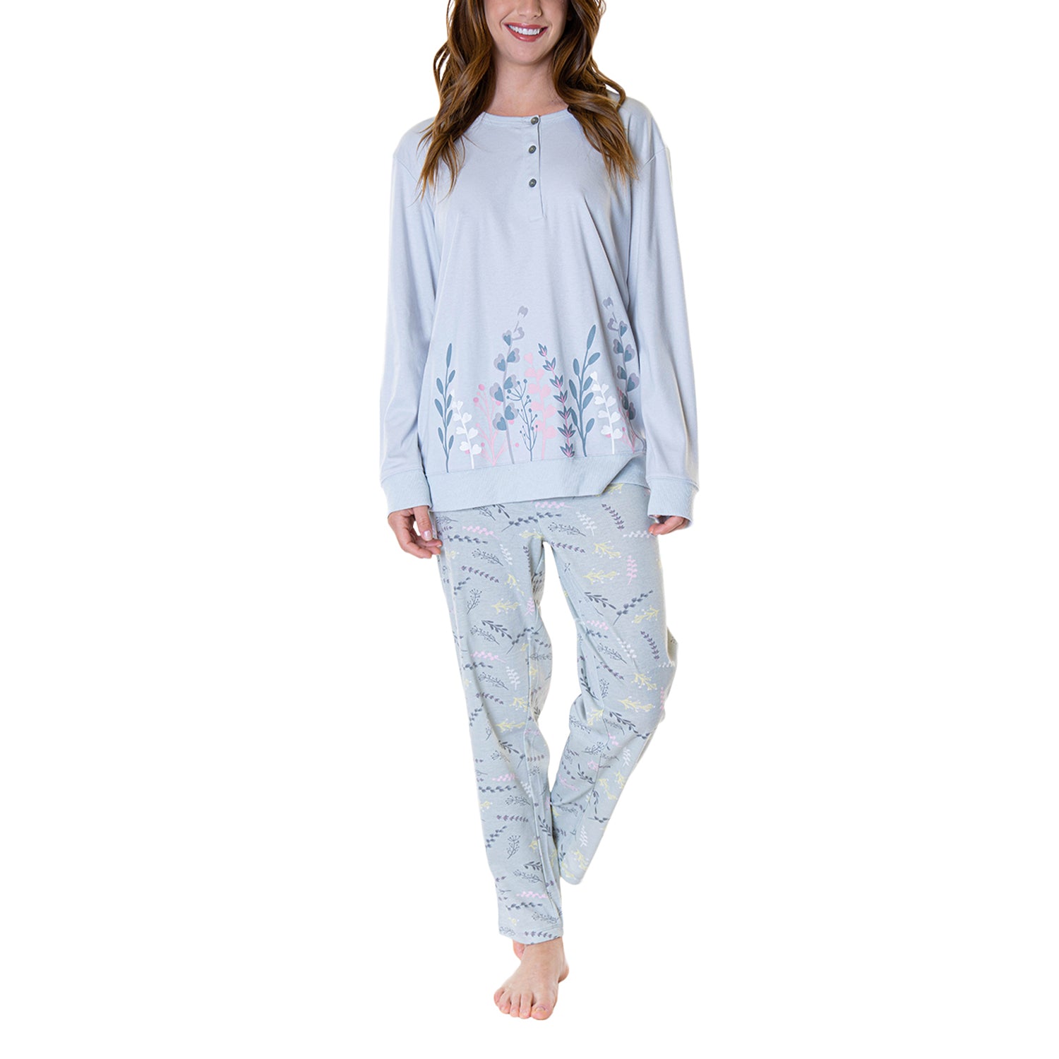 Pijama Algodón Estampado Mujer Baziani 8545