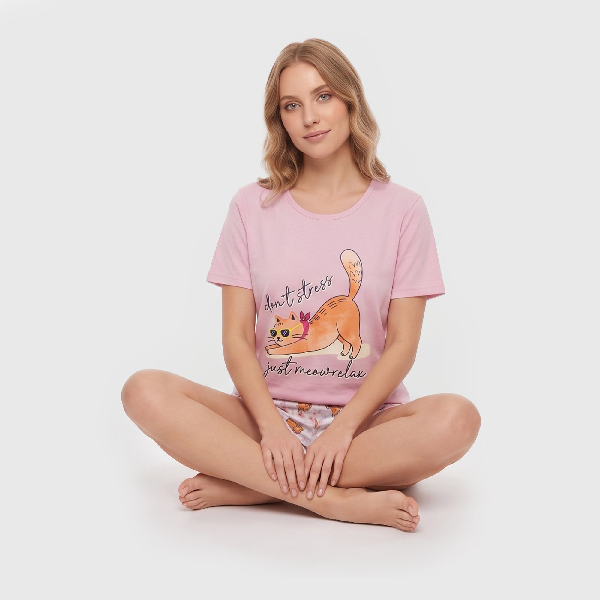 PIJAMA MUJER GATO