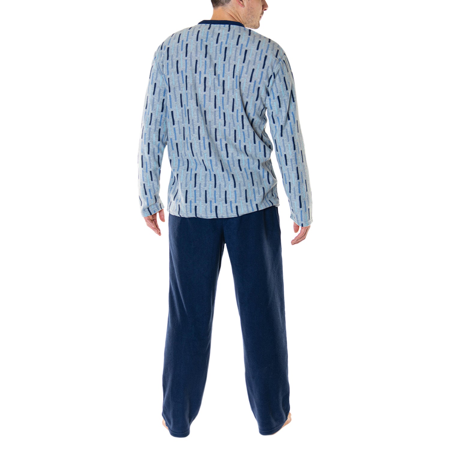 Pijama Micropolar Celeste Estampado Hombre Baziani 9178
