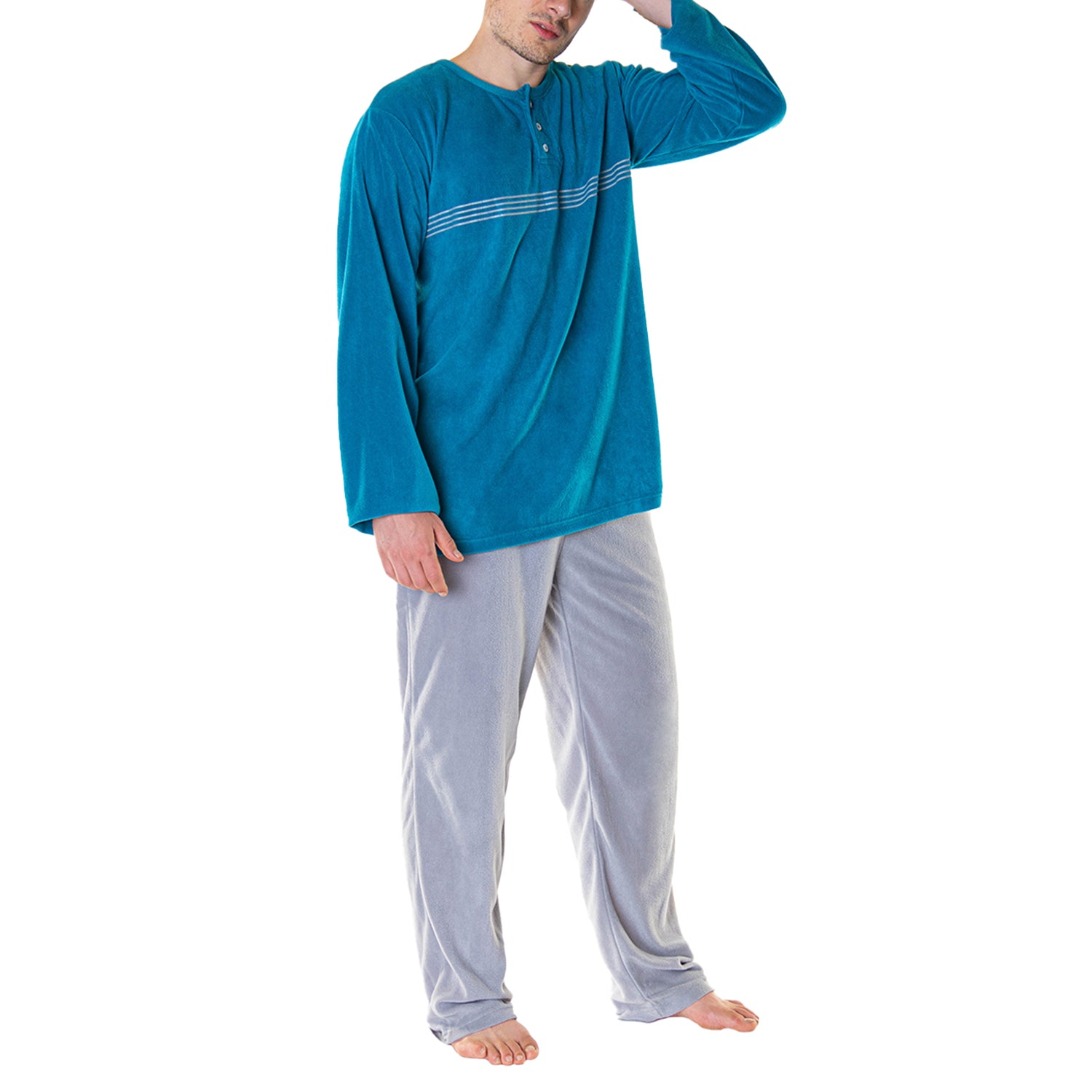 Pijama Botones Micropolar Hombre Baziani 9188