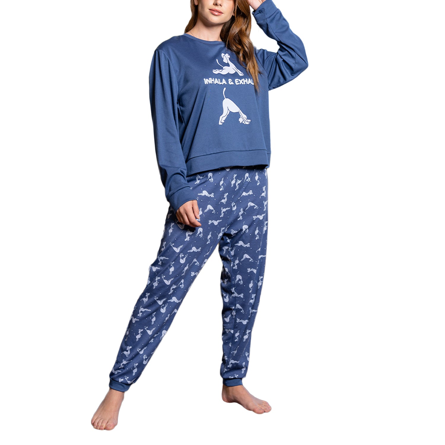 Pijama Algodón Azul Dog Mujer Baziani 8531