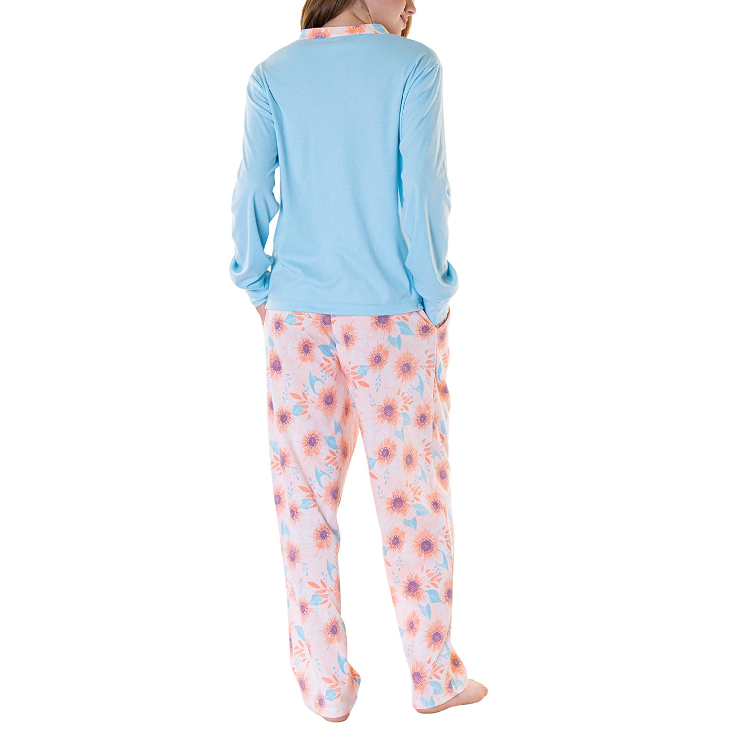 Pijama Algodón Estampado Flores Mujer Baziani 8533