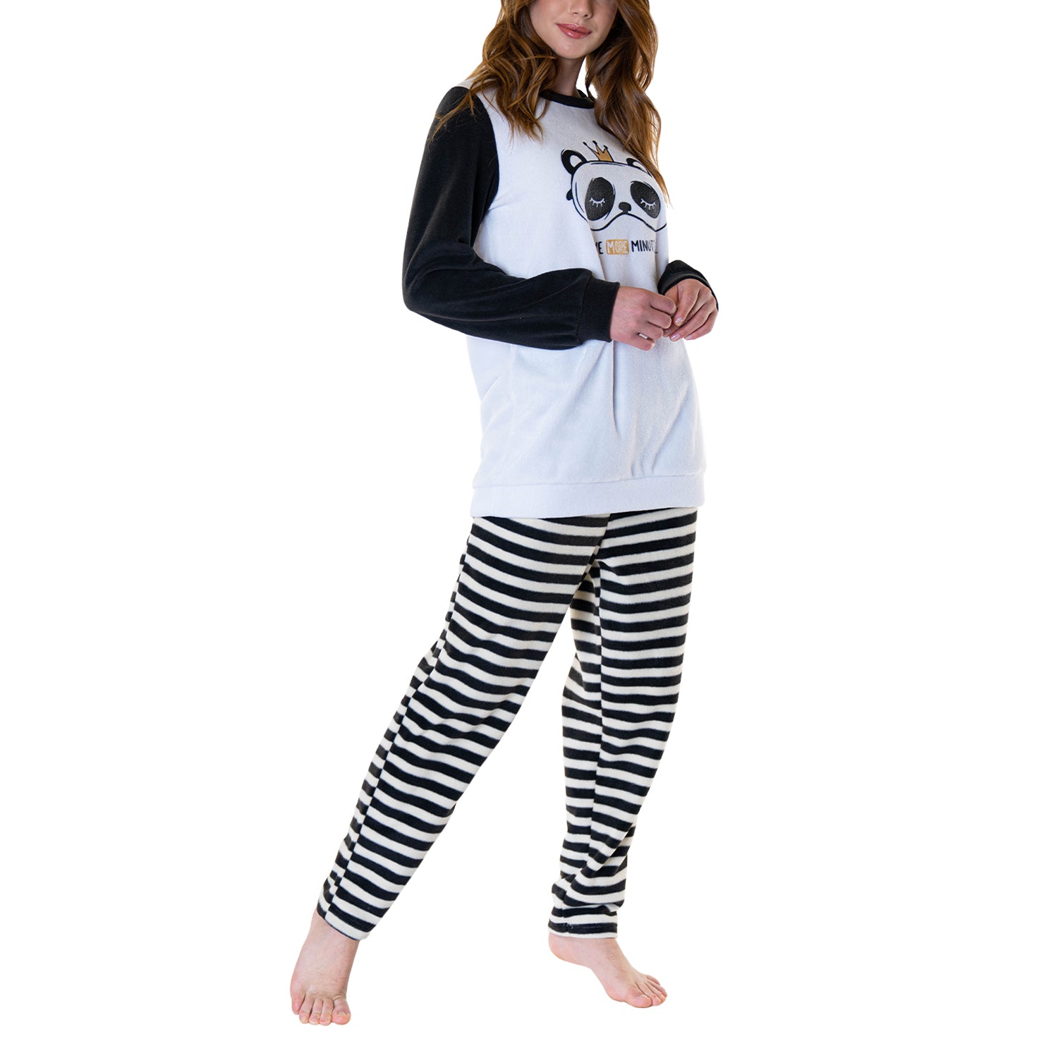 Pijama Micropolar Ivory Panda Mujer Baziani 8537