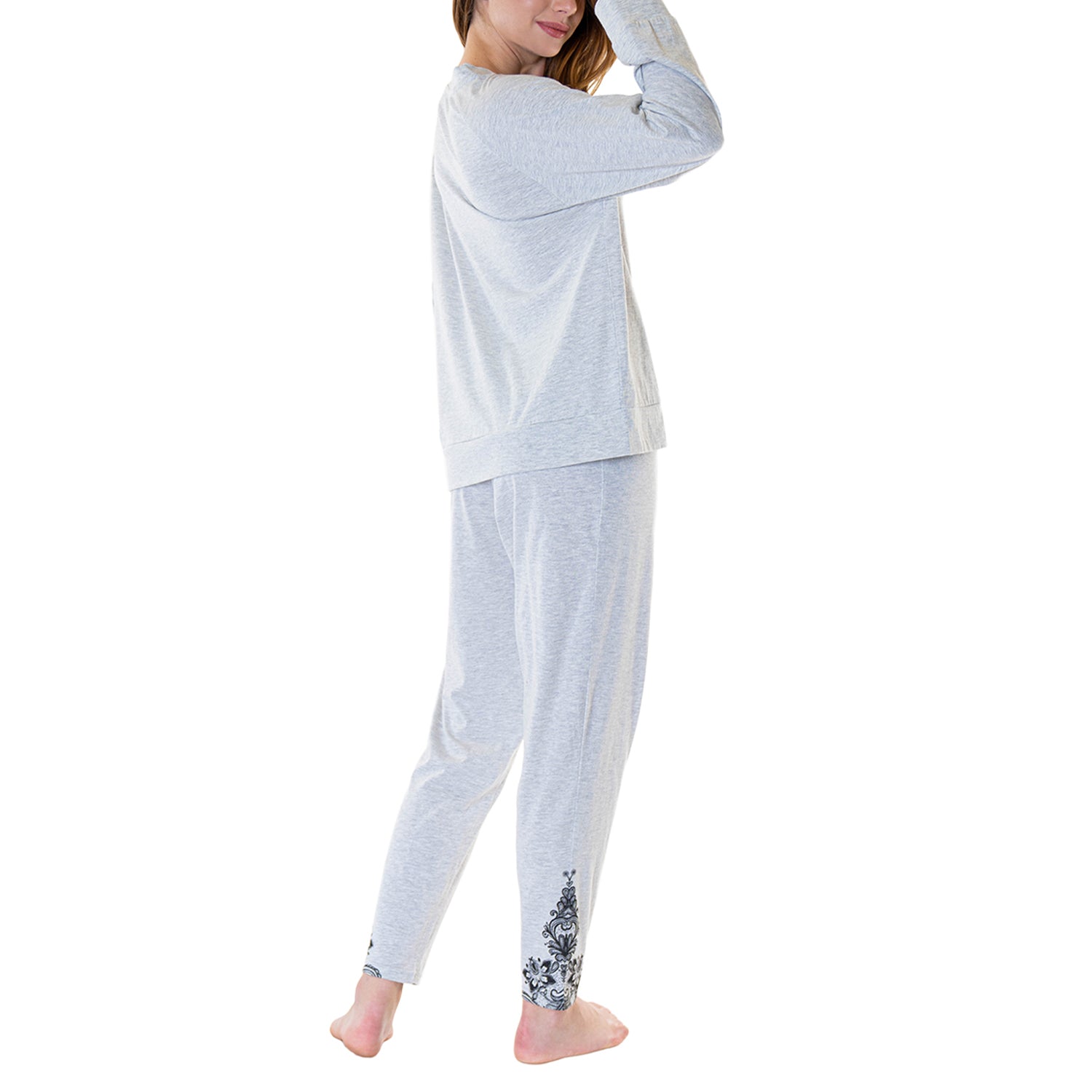 Pijama Algodón Melange Mujer Baziani 8540