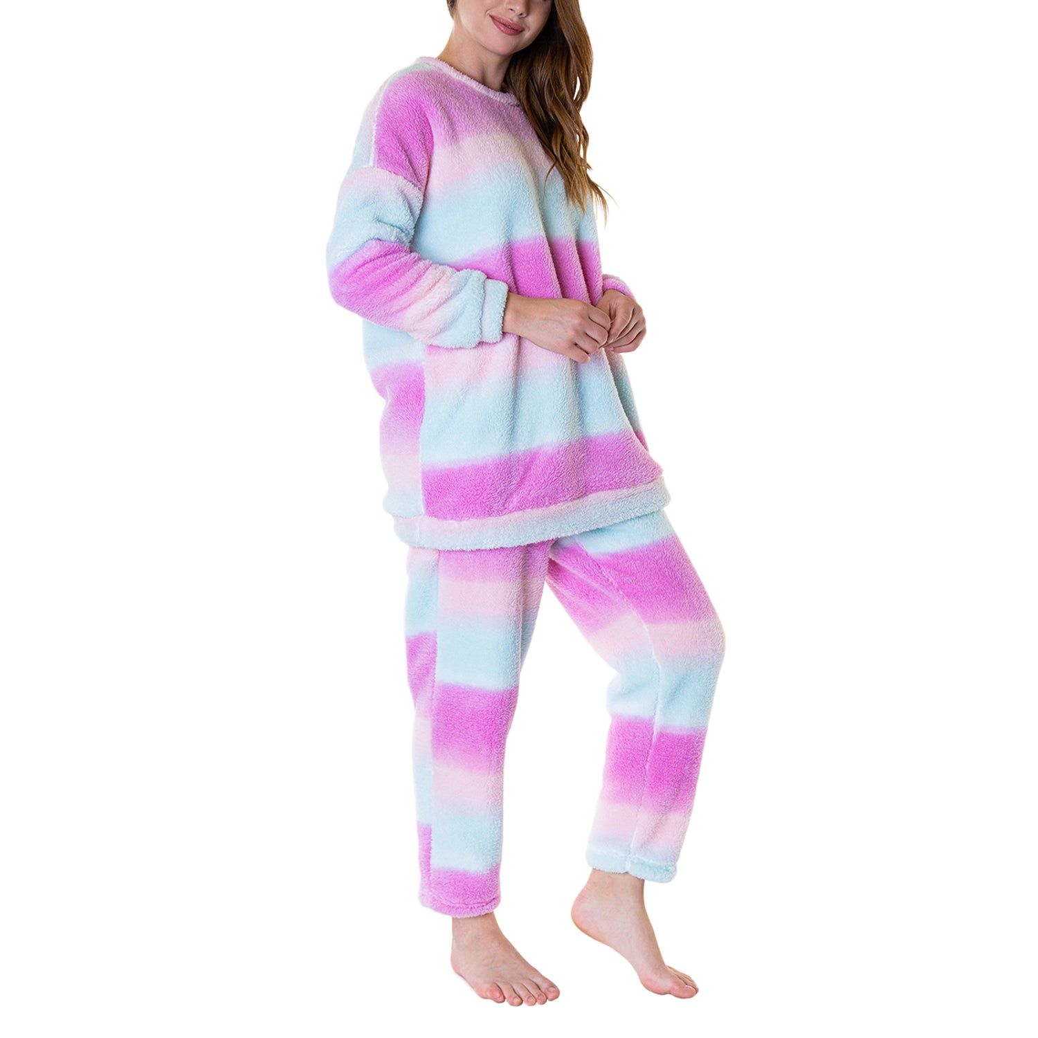 Pijama Coral Flecce Estampado Mujer Baziani 8550