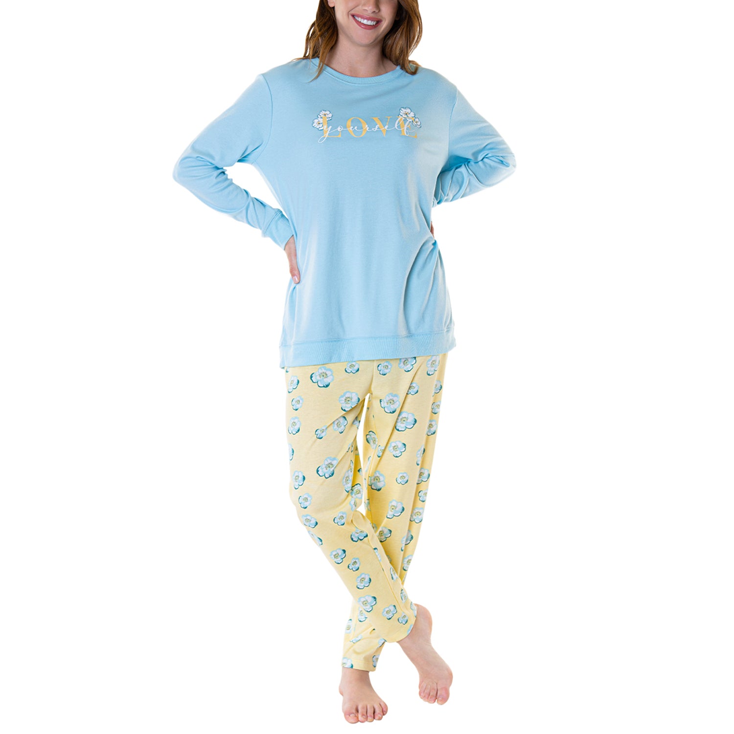 Pijama Algodón Estampado Flores Mujer Baziani 8555