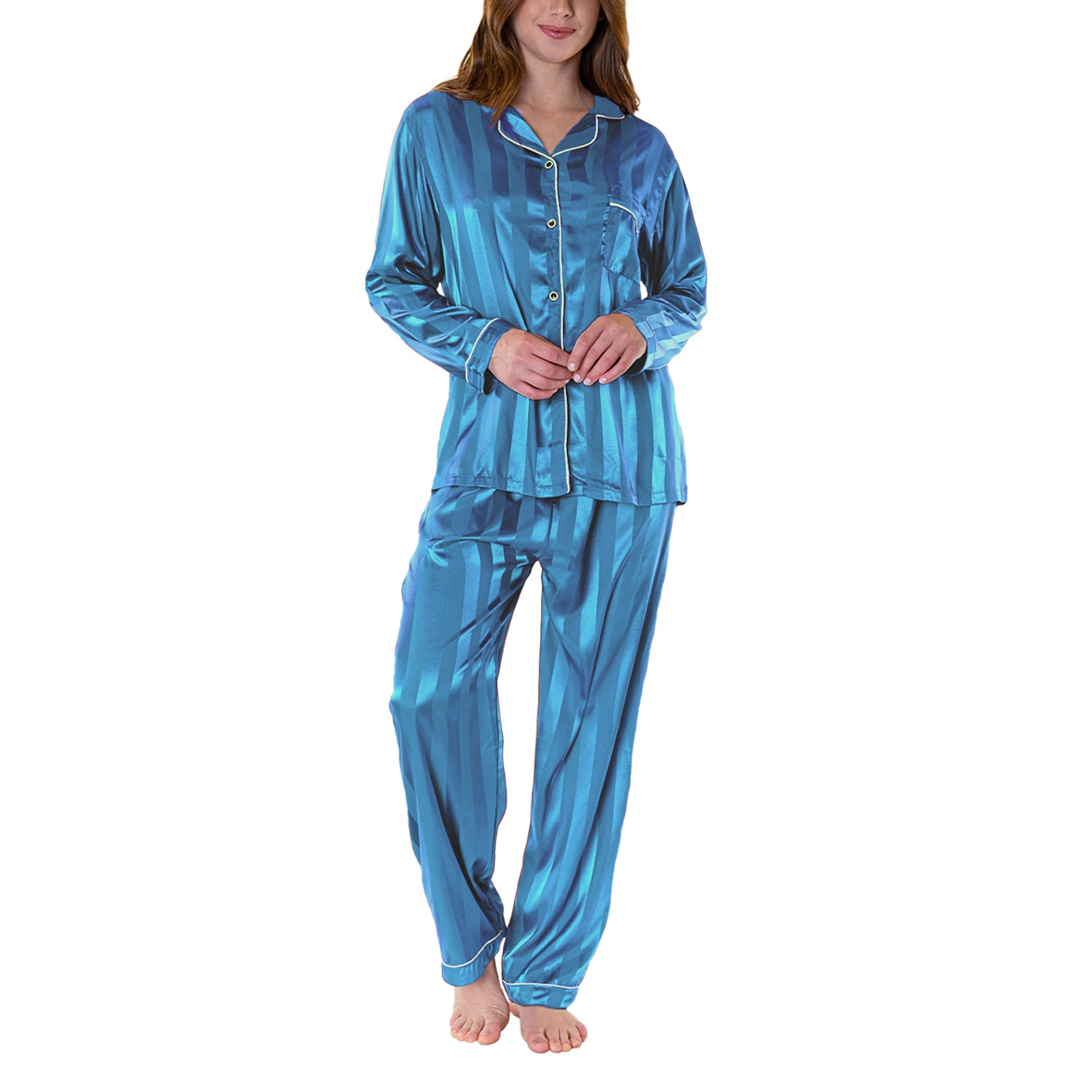 Pijama Satin Lunares Rosado Mujer Baziani 8563
