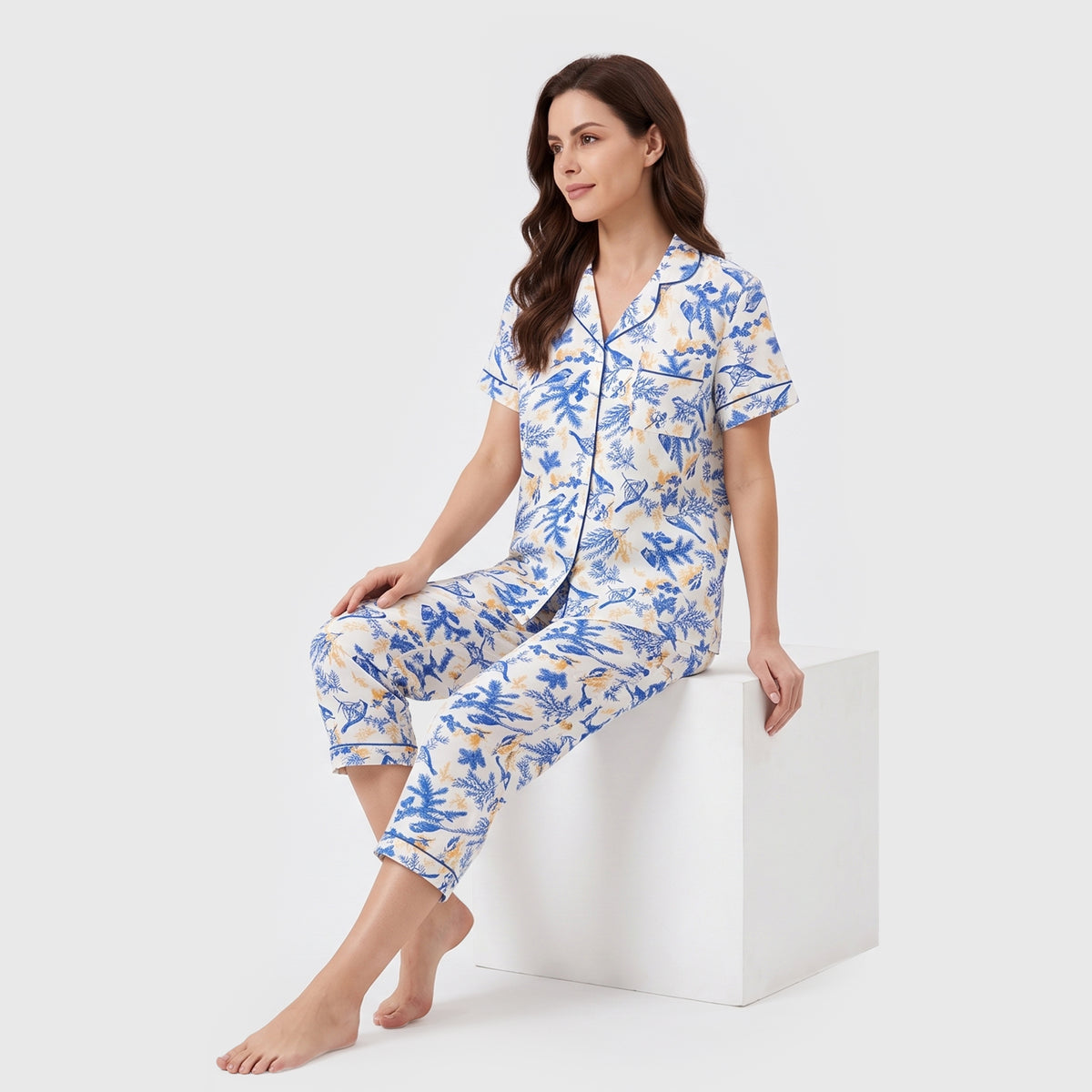 PIJAMA CAMISERO MUJER NATURE