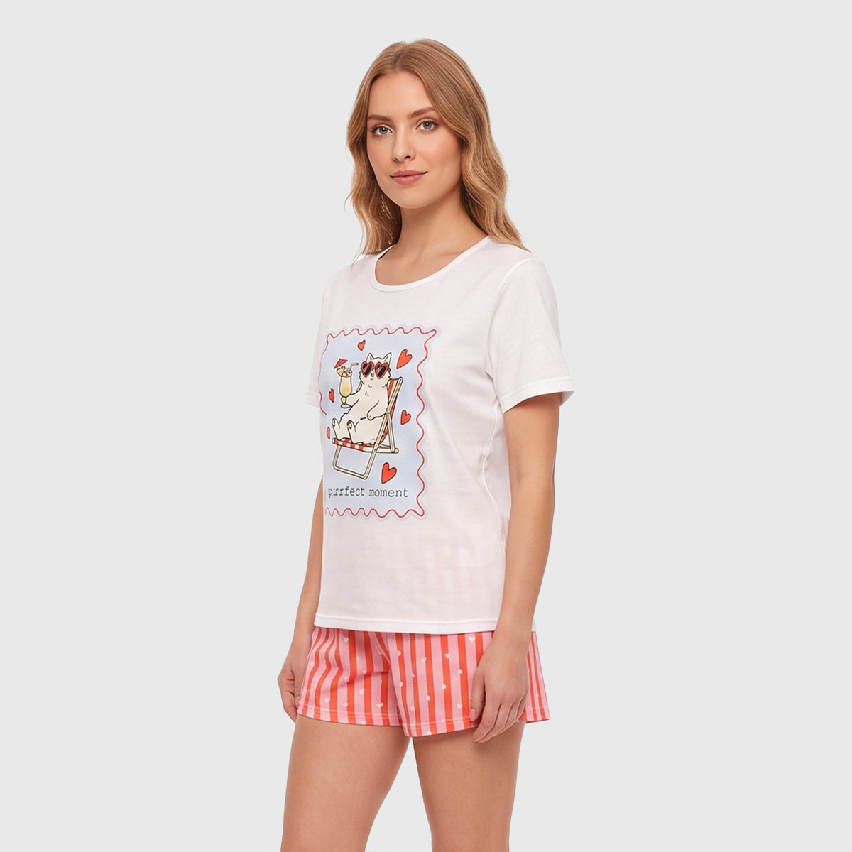 PIJAMA MUJER GATO 8717