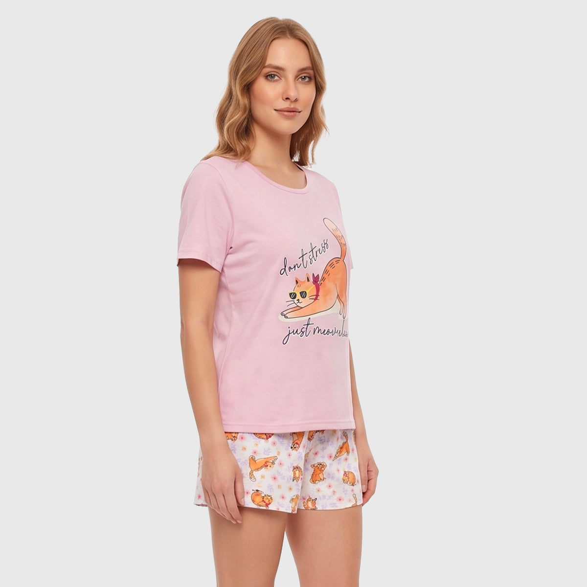 PIJAMA MUJER GATO 8718