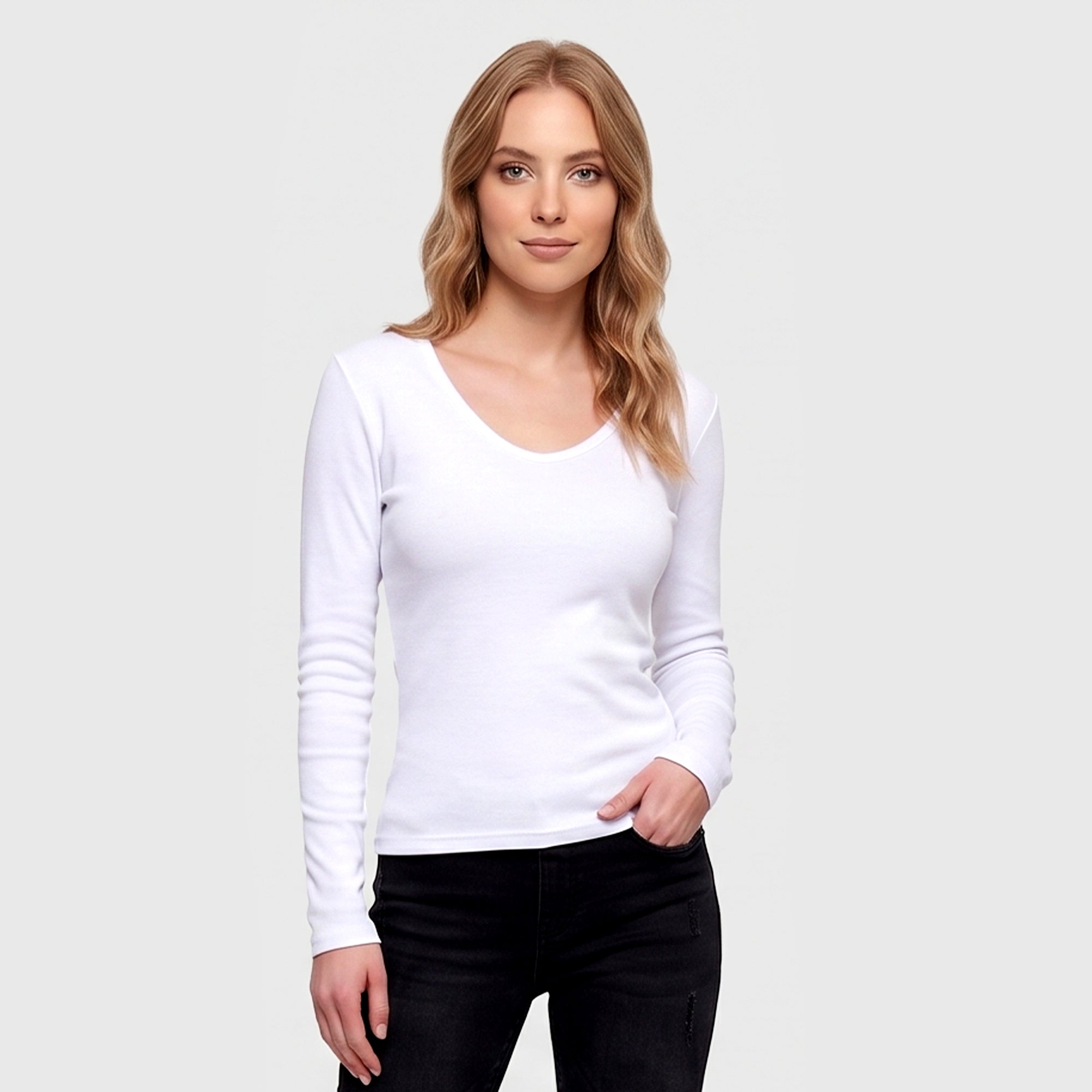 Camiseta Algodón Manga Larga Mujer 906
