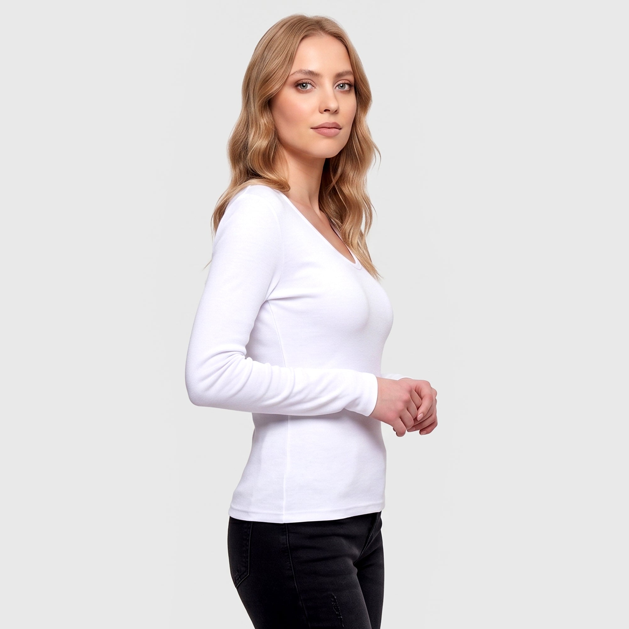 Camiseta Algodón Manga Larga Mujer 906