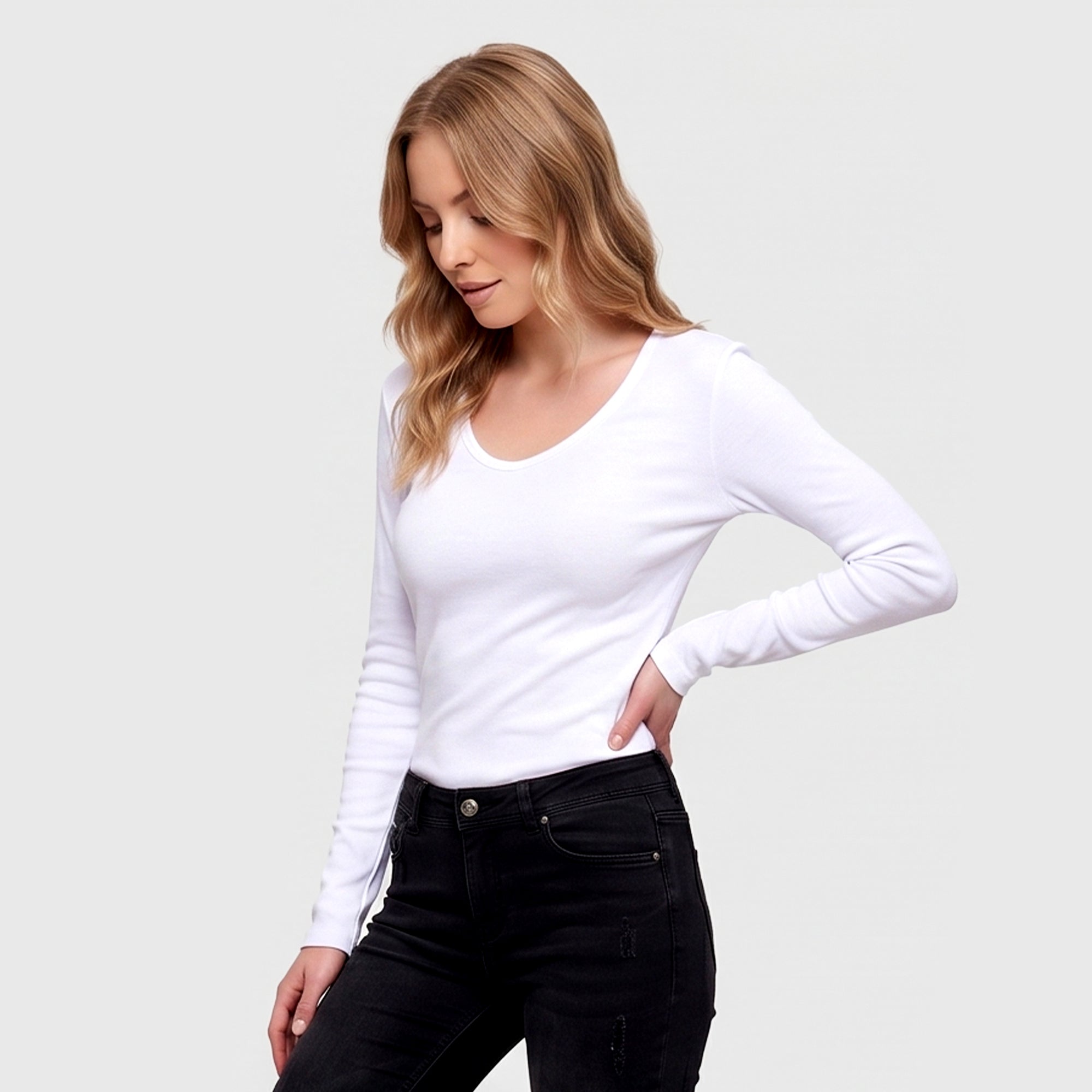 Camiseta Algodón Manga Larga Mujer 906