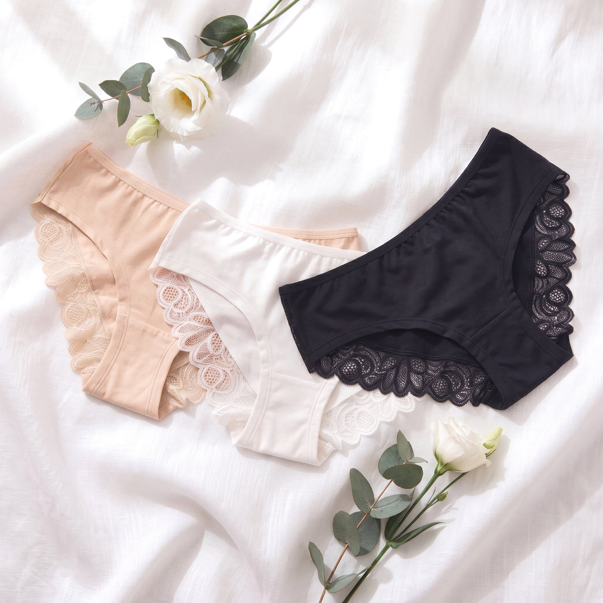 TRI-PACK BOYSHORT COTTON LYCRA/LACE 20586