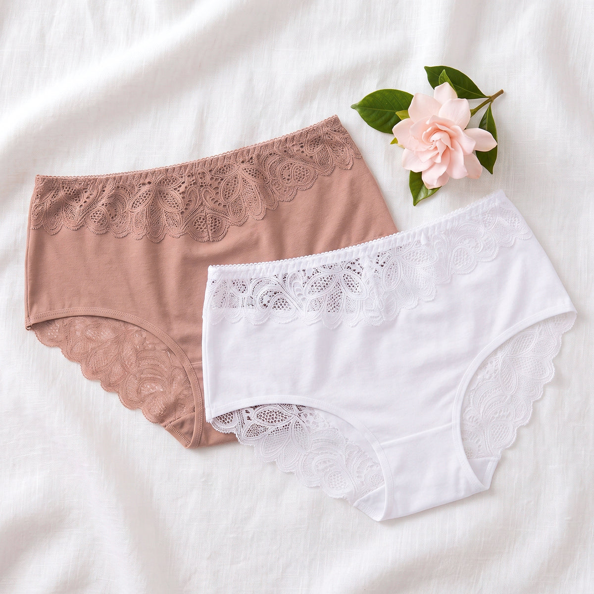 BI-PACK MIDI COTTON LYCRA/LACE 20588